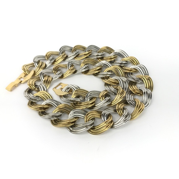 High Quality Vintage 18” Chunky Metal Double-Link Chain Necklace - Picture 4 of 4